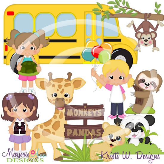 Zoo Field Trip-Girls SVG Cutting Files Includes Clipart - Click Image to Close